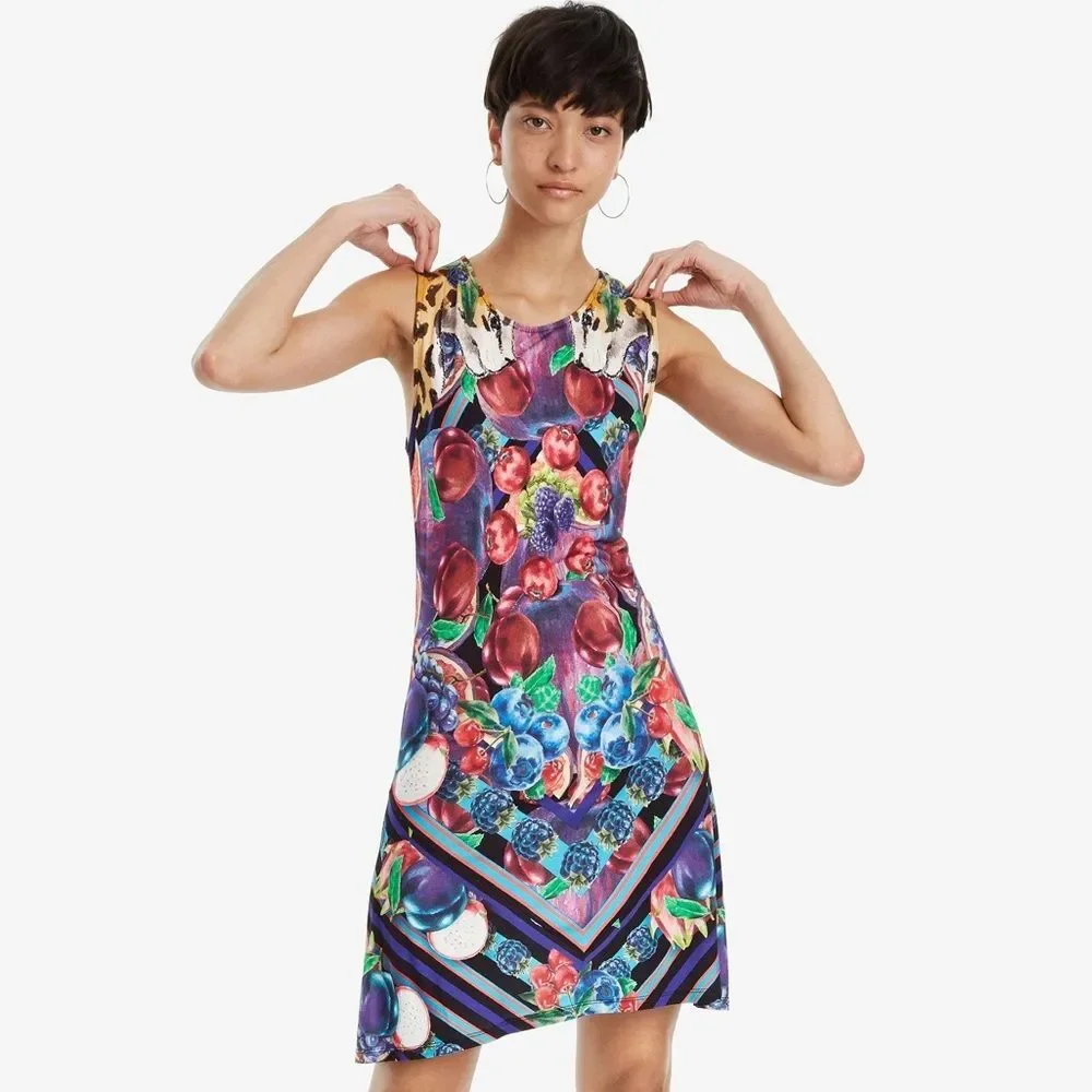 Blue Dress with Fruit Print Nika Size M - Picture 5 of 15